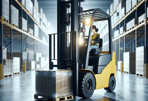 Women forklift driver